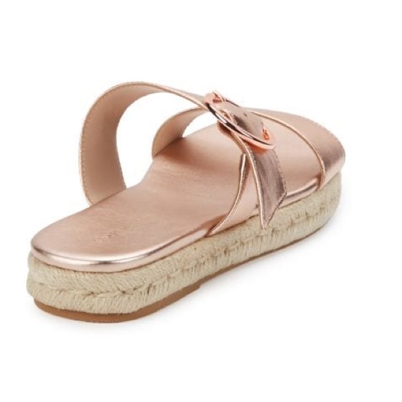 NWB Stuart Weitzman Metallic Leather Espadrille Sandals - Picture 3 of 7